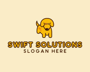 Cute Yellow Dog logo design