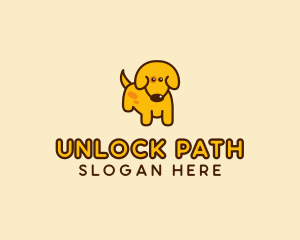 Cute Yellow Dog logo design