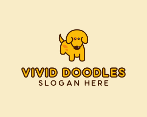 Cute Yellow Dog logo design