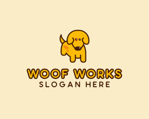 Cute Yellow Dog logo design