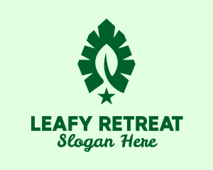 Green Leaf Star  logo design