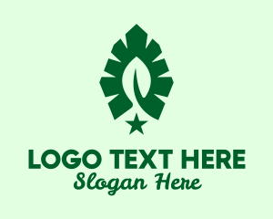 Green Leaf Star  Logo