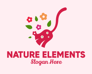 Flower Nature Broomstick logo design