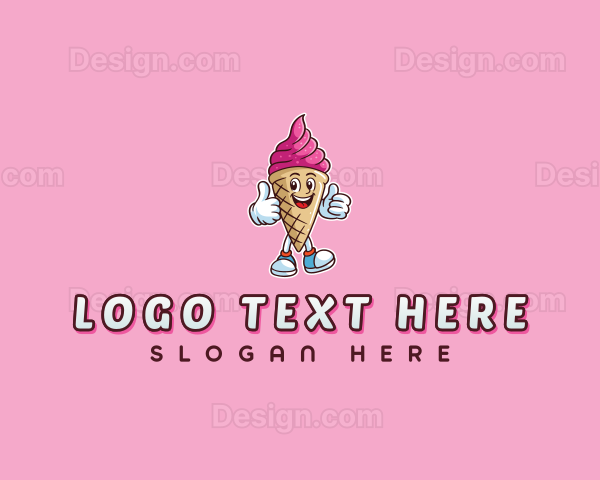 Cream Gelato Cartoon Logo