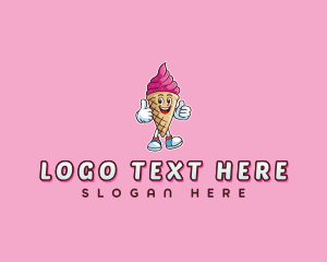 Cream Gelato Cartoon logo