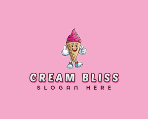 Cream Gelato Cartoon logo design