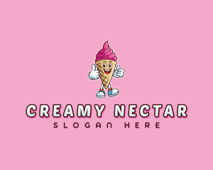 Cream Gelato Cartoon logo