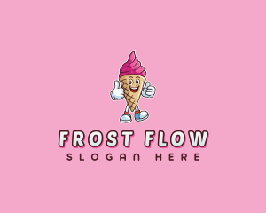 Cream Gelato Cartoon logo design