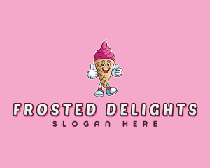 Cream Gelato Cartoon logo design