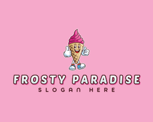 Cream Gelato Cartoon logo