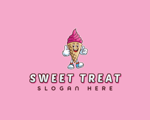 Cream Gelato Cartoon logo