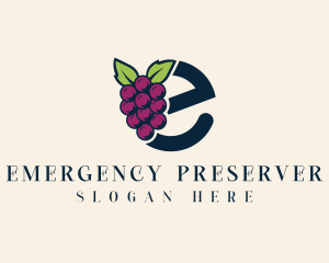 Fresh Grapes Letter E logo design