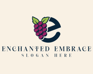 Fresh Grapes Letter E logo design