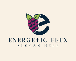 Fresh Grapes Letter E logo design