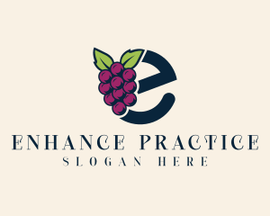 Fresh Grapes Letter E logo design