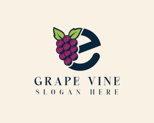 Fresh Grapes Letter E logo