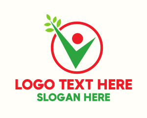 Promotion - Leaves Check Human logo design