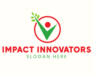 Leaves Checkbox Human logo