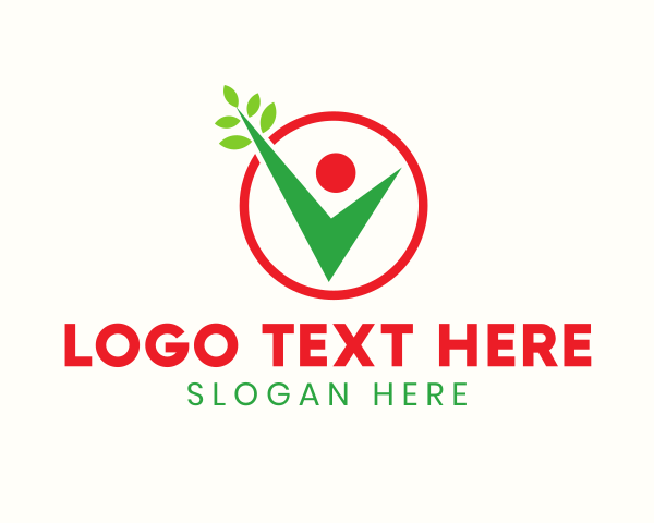 Leaves Checkbox Human logo