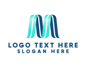 Brand - Modern Ribbon Wave Business Letter M logo design