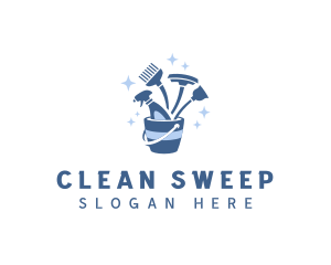 Cleaning Housekeeping Bucket logo design