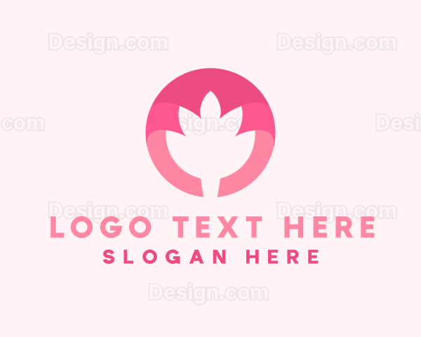 Pink Lotus Flower Bud Logo