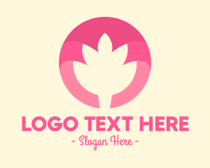 Pink Flower Bud logo design