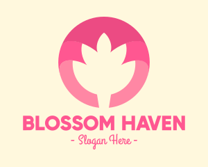 Pink Flower Bud logo design