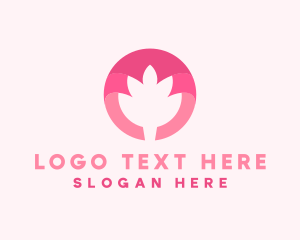 Pink Lotus Flower Bud Logo