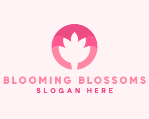 Pink Lotus Flower Bud logo design