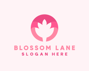 Pink Lotus Flower Bud logo design