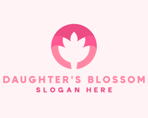 Pink Lotus Flower Bud logo design