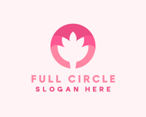 Pink Lotus Flower Bud logo design