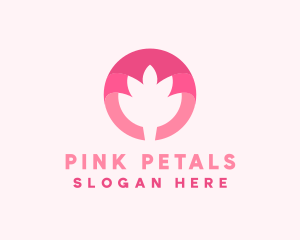 Pink Lotus Flower Bud logo design