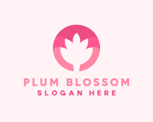 Pink Lotus Flower Bud logo design