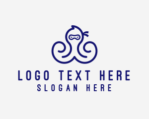 Seafood Ninja Octopus  logo