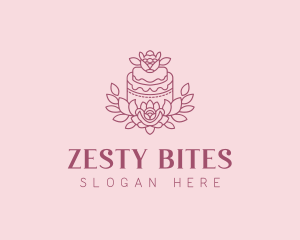 Catering Floral Cake logo design