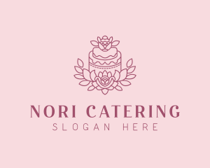 Catering Floral Cake logo design