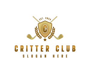 Golf Clubs Shield logo design