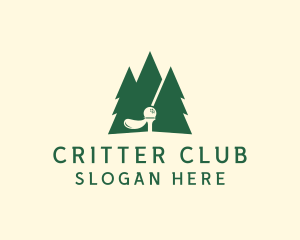 Golf Club Pine Tree  logo design