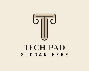 Simple Pillar Pedestal logo design