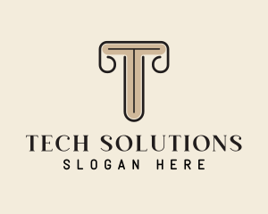 Simple Pillar Pedestal logo design