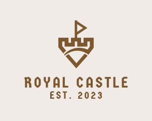 Flag Castle Shield logo design