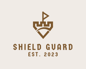 Flag Castle Shield logo design