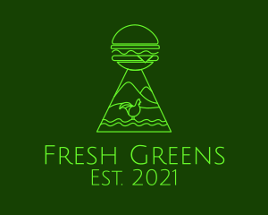 Neon Green Chicken Burger  logo design