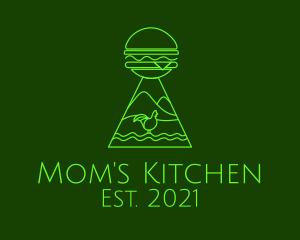 Neon Green Chicken Burger  logo design