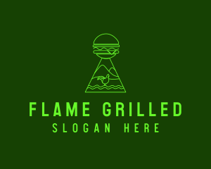 Neon Green Chicken Burger  logo design