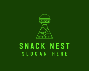 Neon Green Chicken Burger  logo design