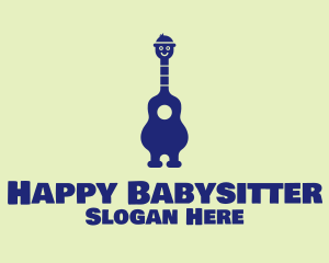 Happy Guitar Player logo design