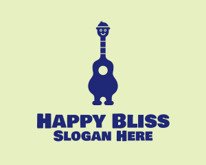 Happy Guitar Player logo design